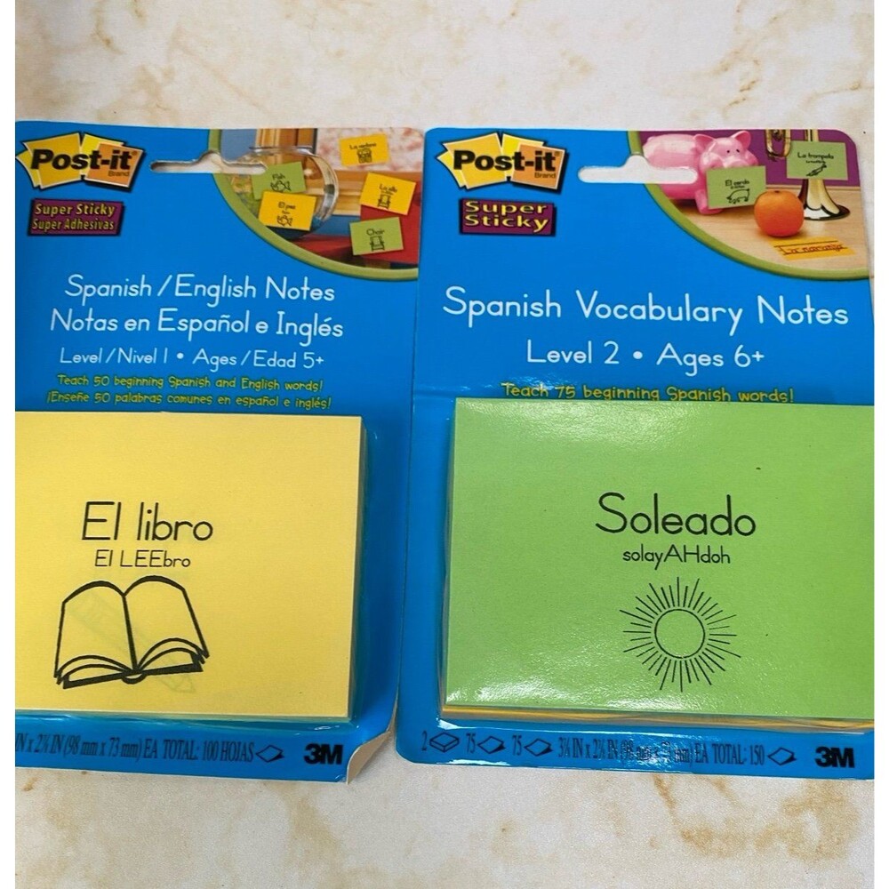 Rare find brand new Post-it Spanish/English and Spanish Vocabulary Notes